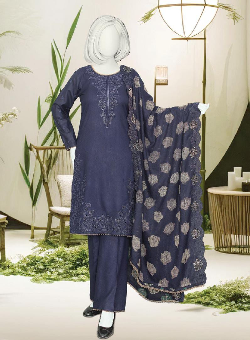 Zahay Naseeb by ABC Fabric | Unstitch 3 Pc  Embroidered Winter Zarri Collection