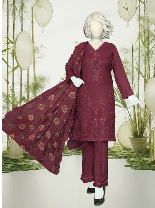 Zahay Naseeb by ABC Fabric | Unstitch 3 Pc  Embroidered Winter Zarri Collection