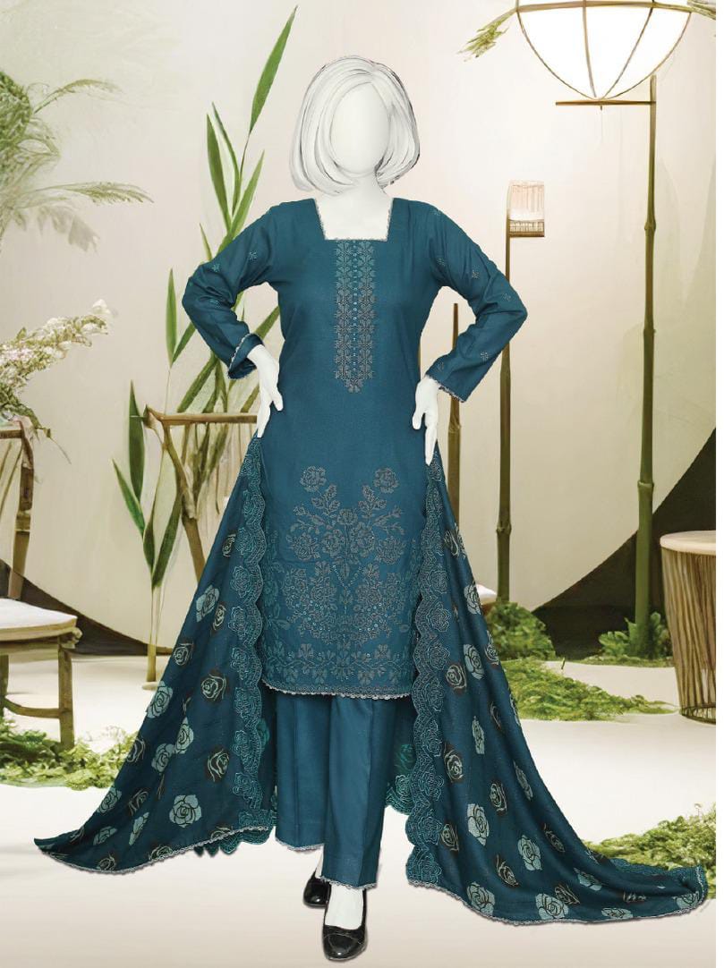 Zahay Naseeb by ABC Fabric | Unstitch 3 Pc  Embroidered Winter Zarri Collection