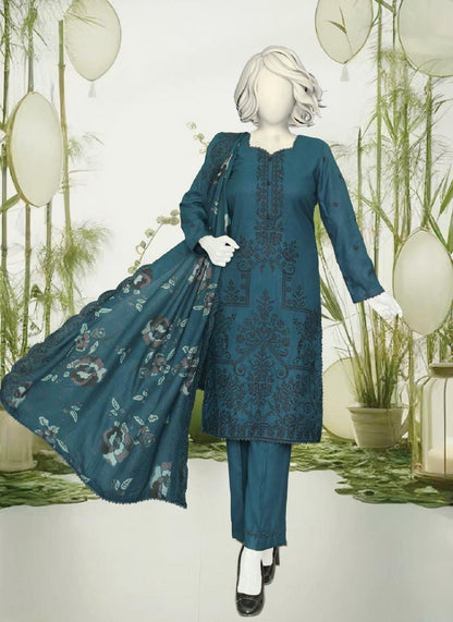 Zahay Naseeb by ABC Fabric | Unstitch 3 Pc  Embroidered Winter Zarri Collection