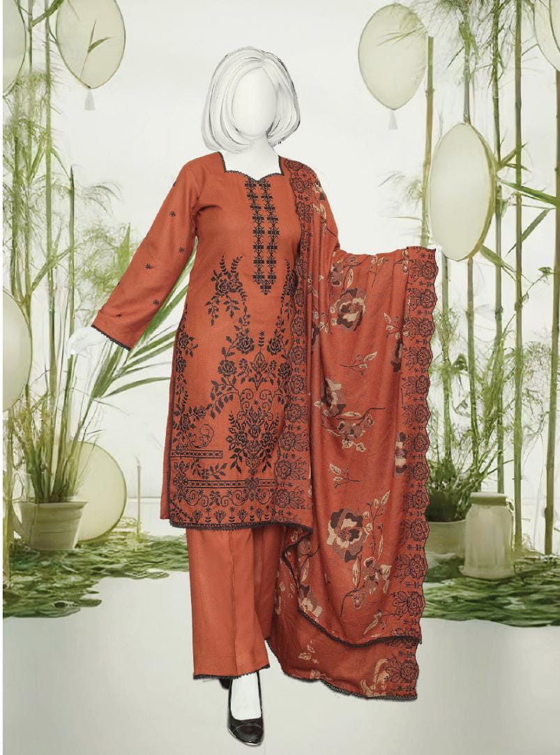 Zahay Naseeb by ABC Fabric | Unstitch 3 Pc  Embroidered Winter Zarri Collection