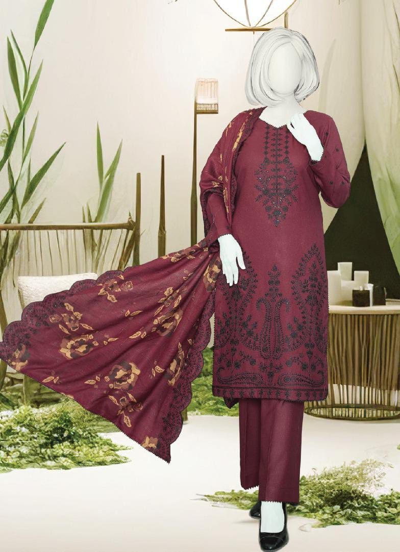 Zahay Naseeb by ABC Fabric | Unstitch 3 Pc  Embroidered Winter Zarri Collection