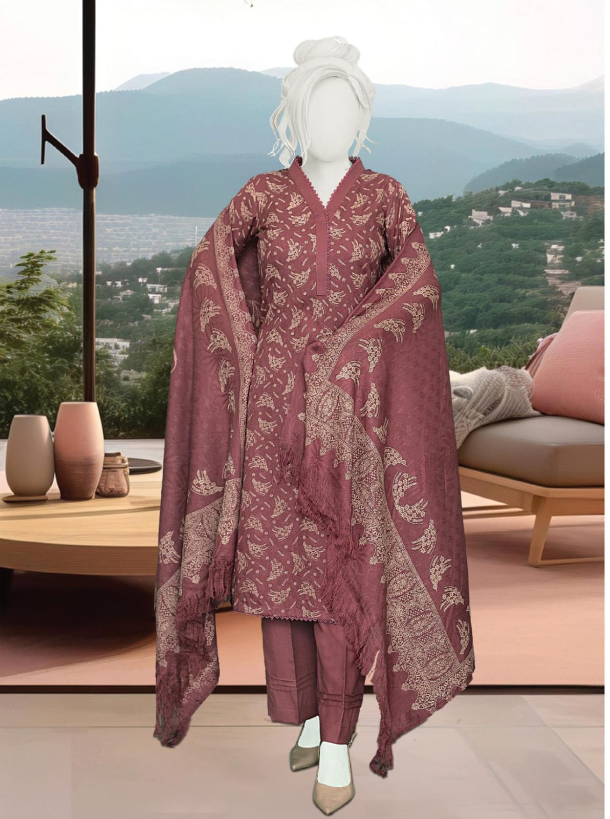 Kashmira by ABC Fabric | Unstitch 3 Pc Printed Winter Zarri Collection