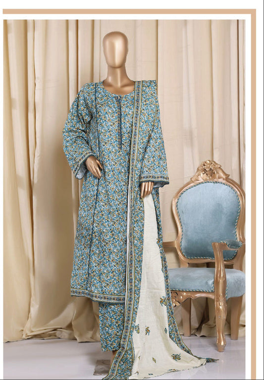 Bin Saeed | Stitched 3PC Printed Khaddar Frock Collection