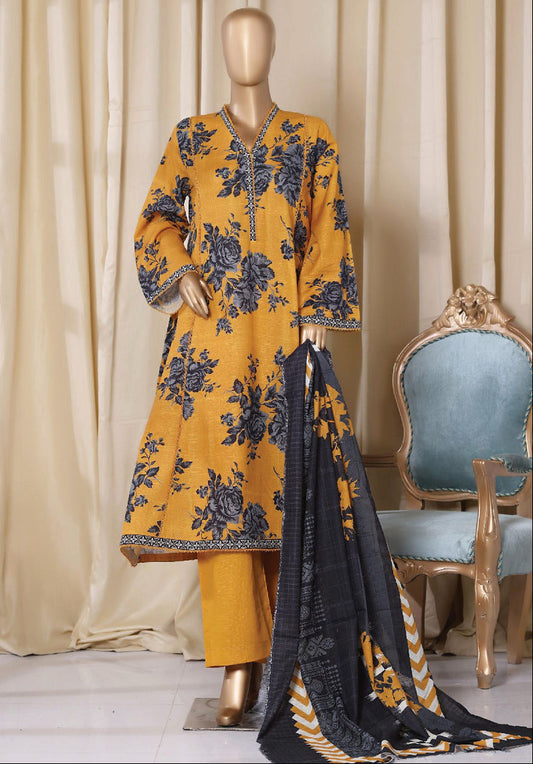 Bin Saeed | Stitched 3PC Printed Khaddar Frock Collection