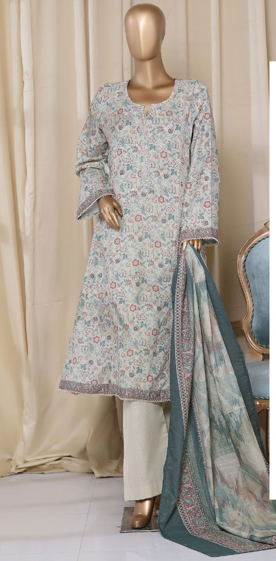 Bin Saeed | Stitched 3PC Printed Khaddar Frock Collection