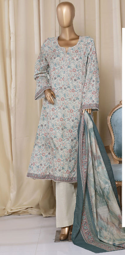 Bin Saeed | Stitched 3PC Printed Khaddar Frock Collection