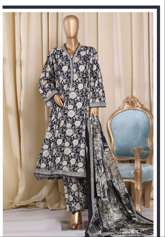 Bin Saeed | Stitched 3PC Printed Khaddar Frock Collection
