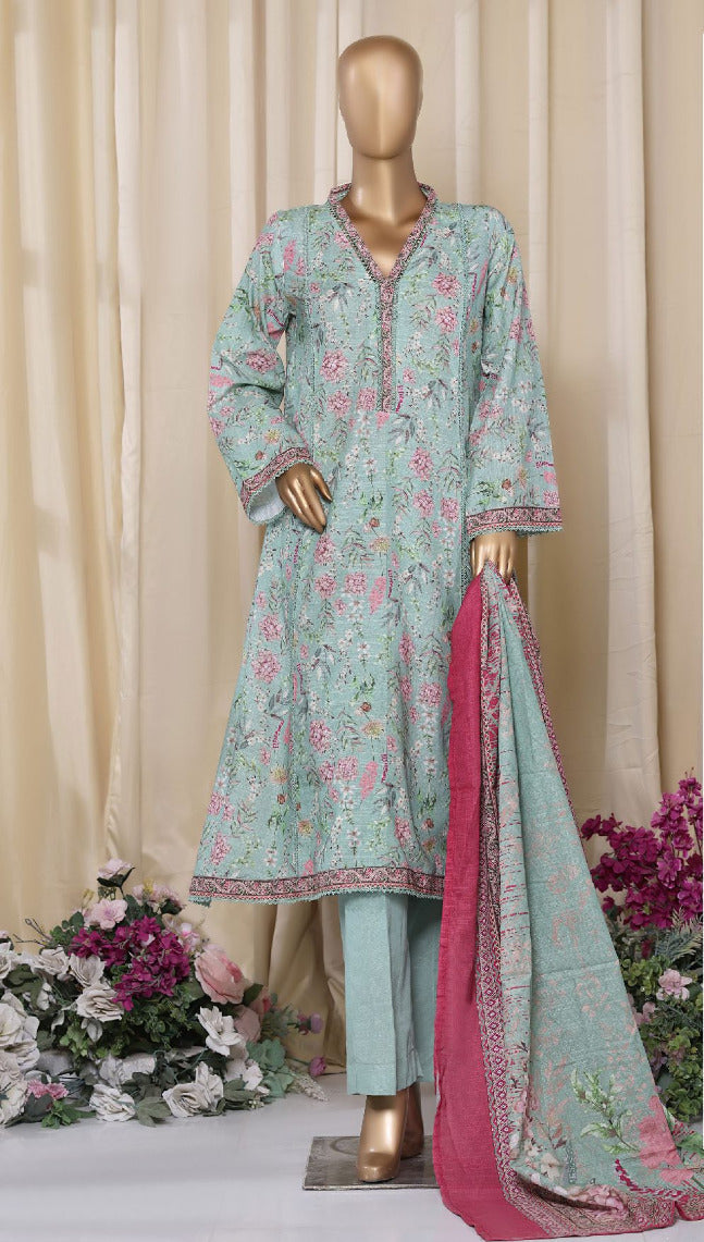 Bin Saeed | Stitched 3PC Printed Khaddar Frock Collection