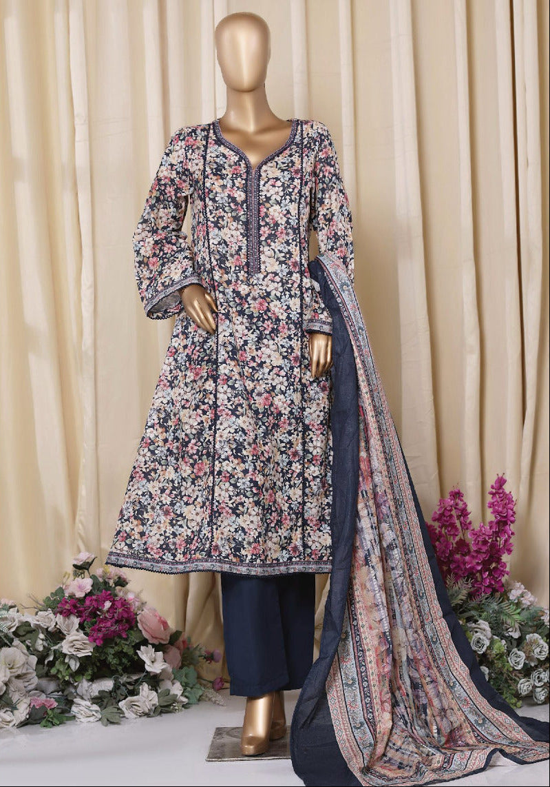 Bin Saeed | Stitched 3PC Printed Khaddar Frock Collection