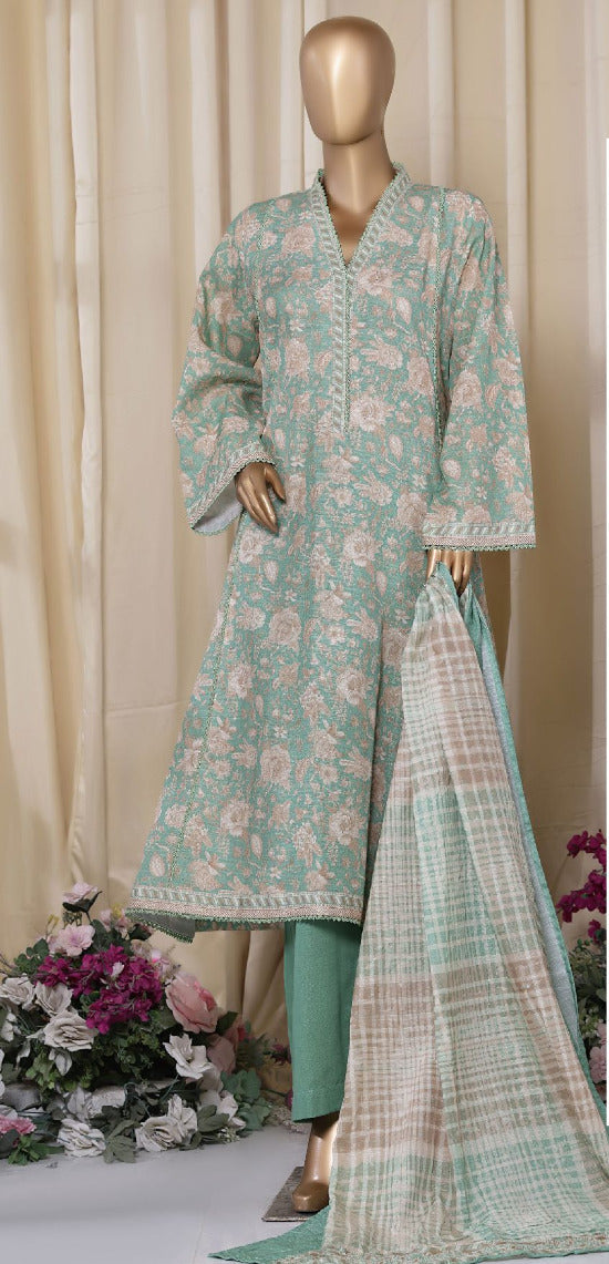 Bin Saeed | Stitched 3PC Printed Khaddar Frock Collection
