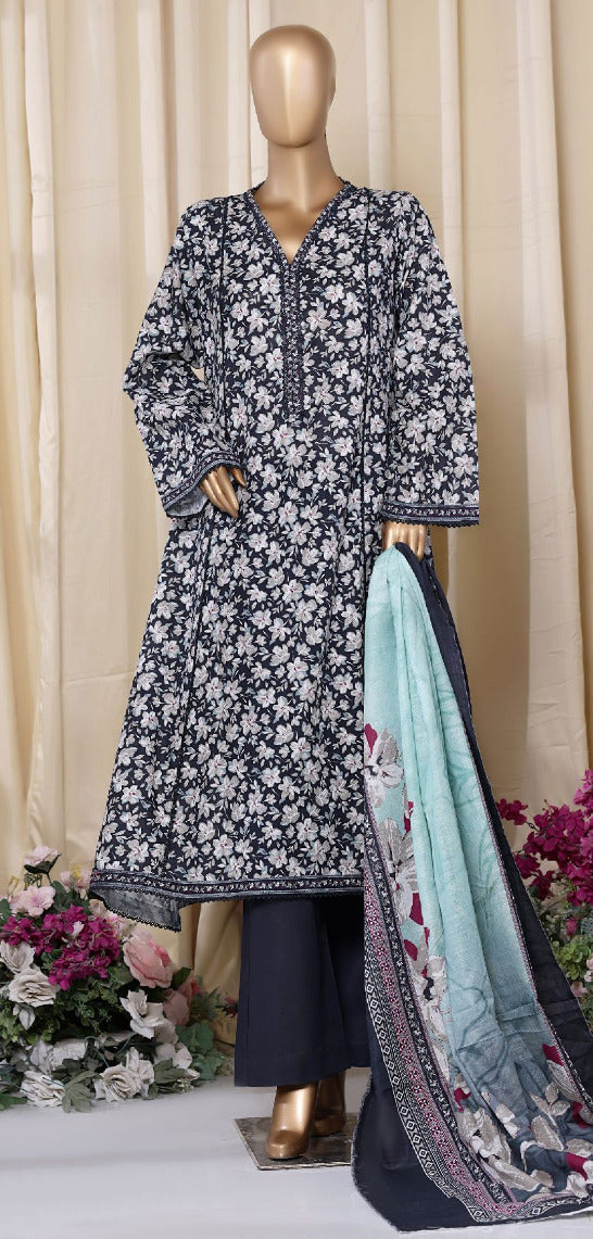 Bin Saeed | Stitched 3PC Printed Khaddar Frock Collection