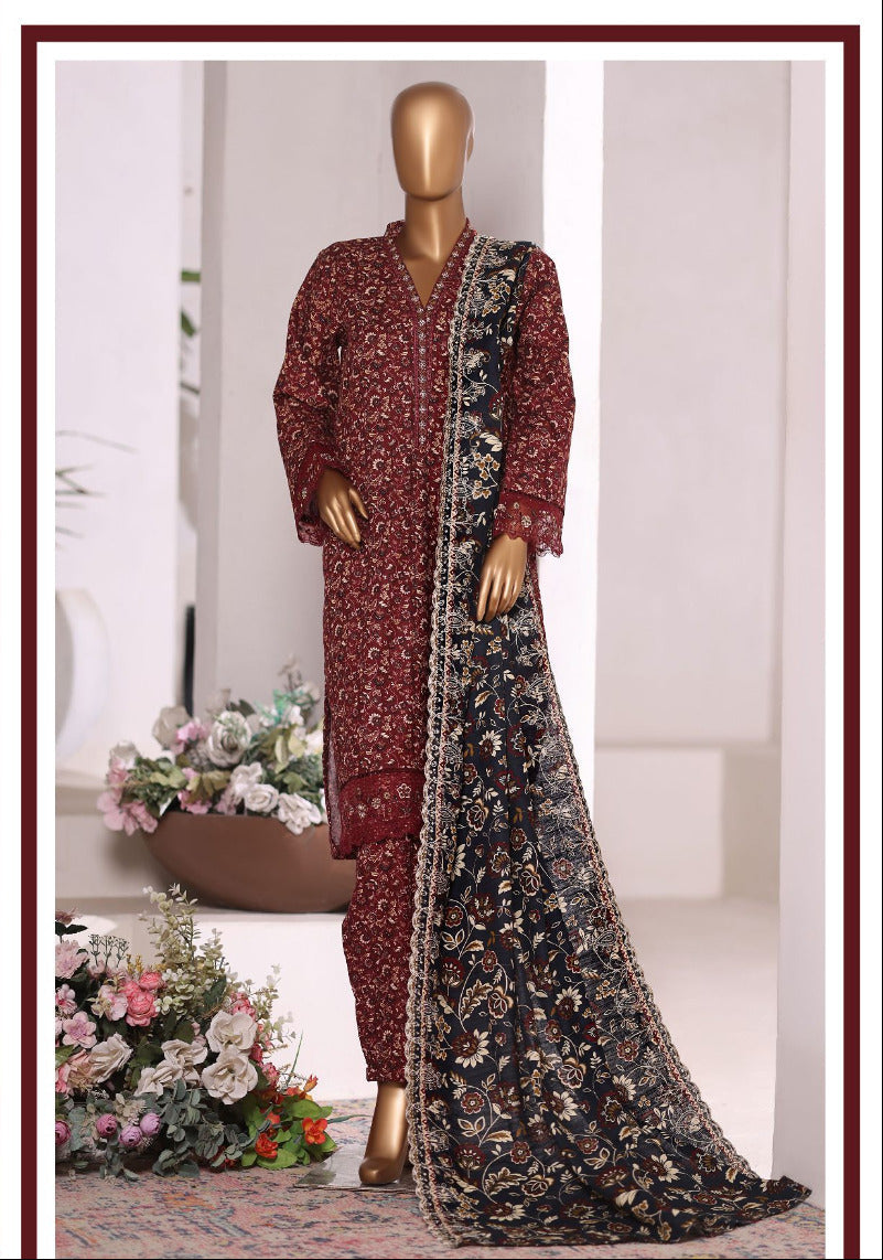 Bin Saeed | Stitched 3 Pc Embroidered Khaddar Collection