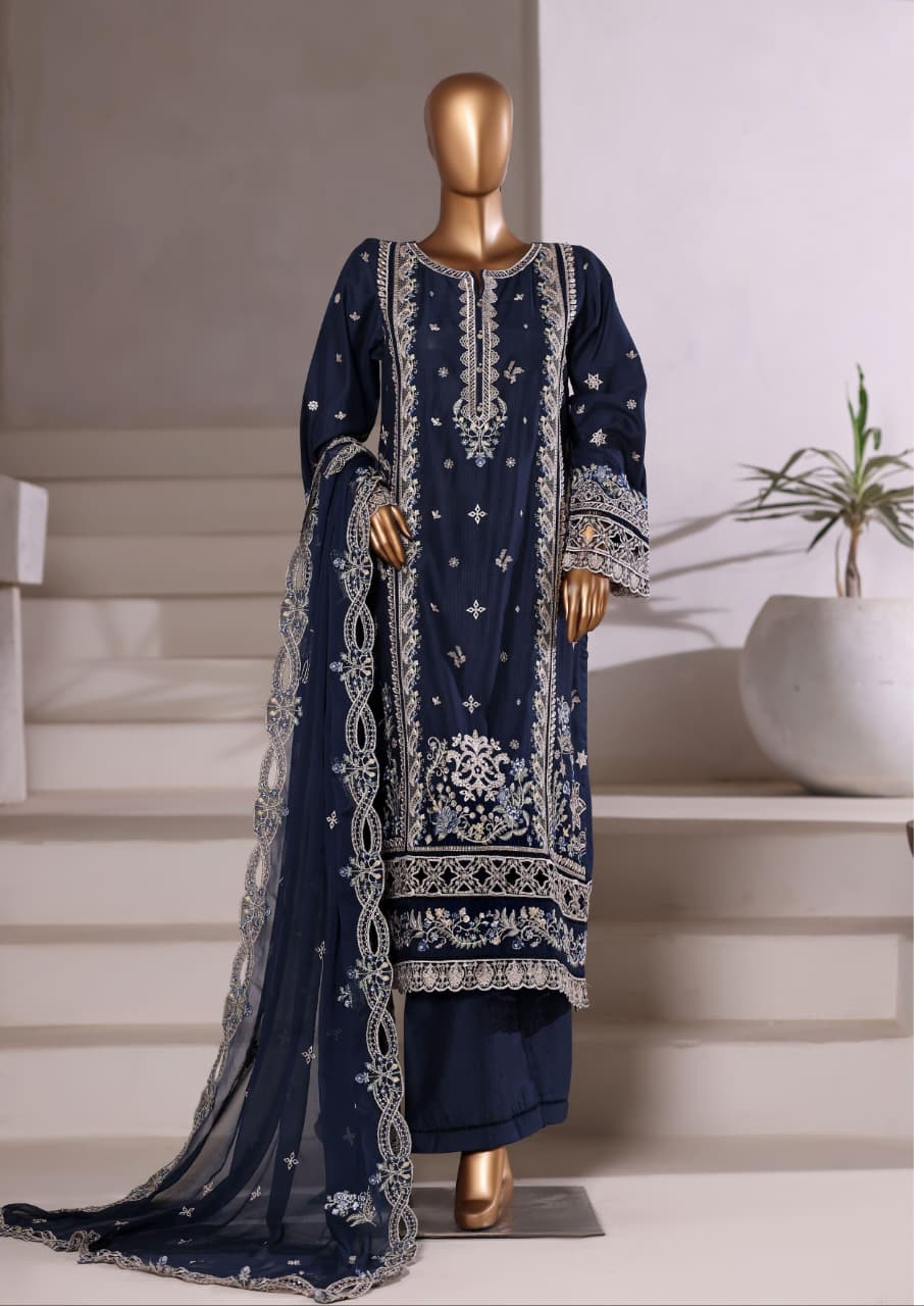 Sada Bahar | Stitched 3 Pc Embroidered Luxury Slub Viscose