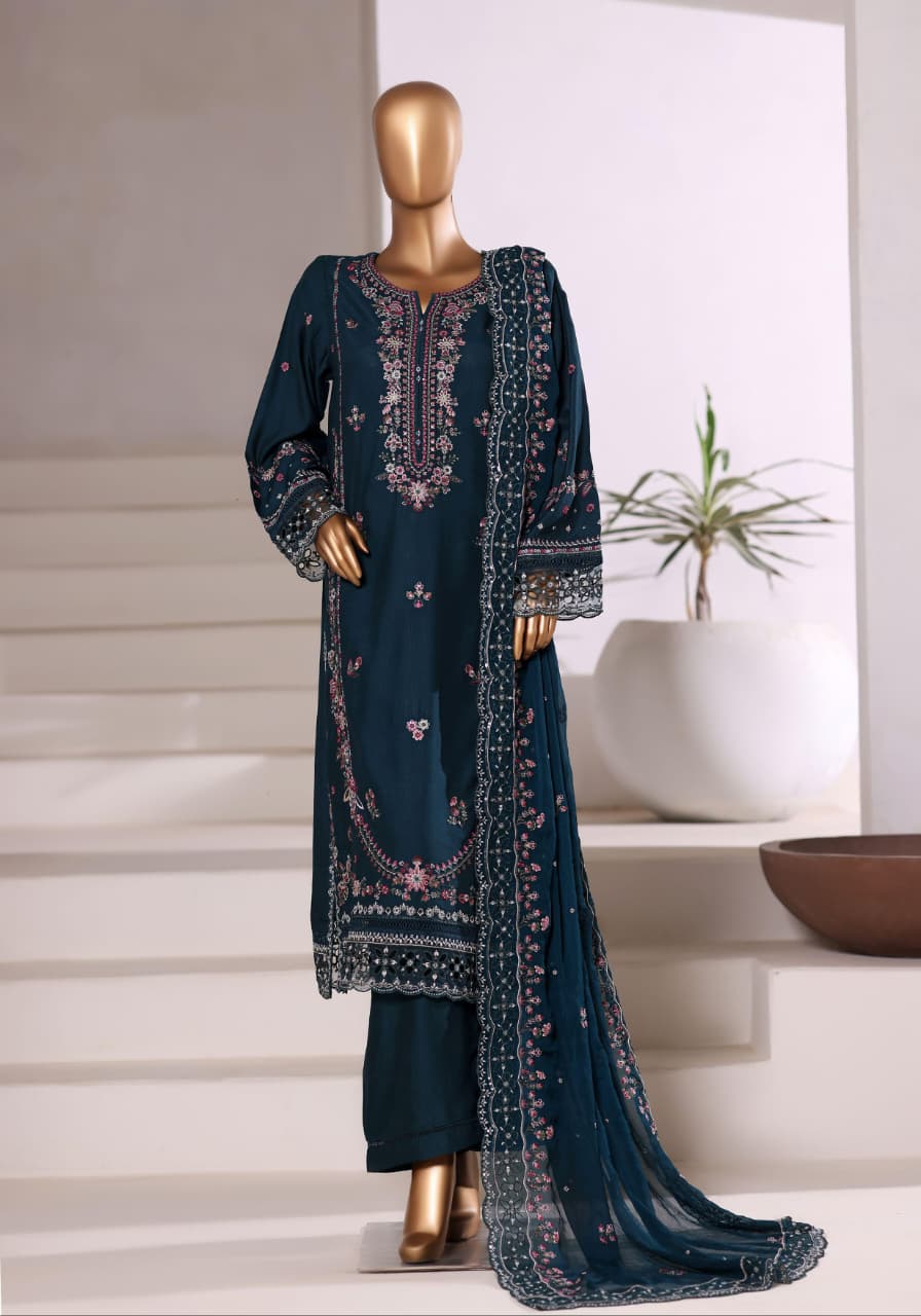 Sada Bahar | Stitched 3 Pc Embroidered Luxury Slub Viscose
