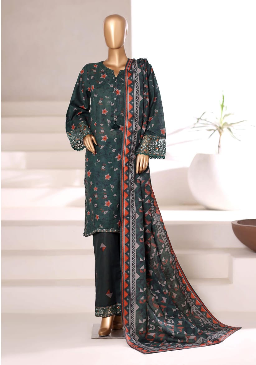 Sada Bahar | Stitched 3 Pc Embroidered Malika Khaddar Collection