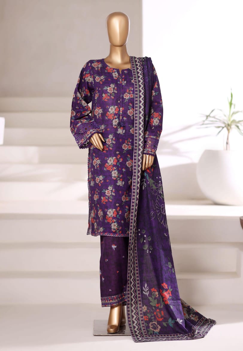 Sada Bahar | Stitched 3 Pc Embroidered Malika Khaddar Collection