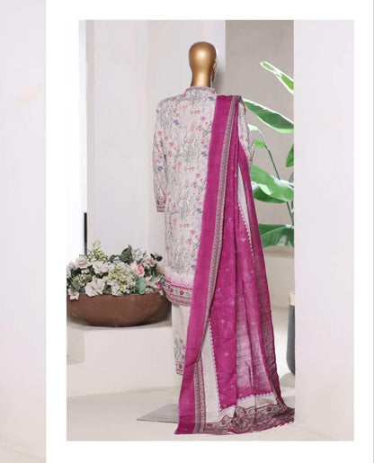 BIN SAEED | Stitch 3 Pc Printed Khaddar With [Flapper Trouser]