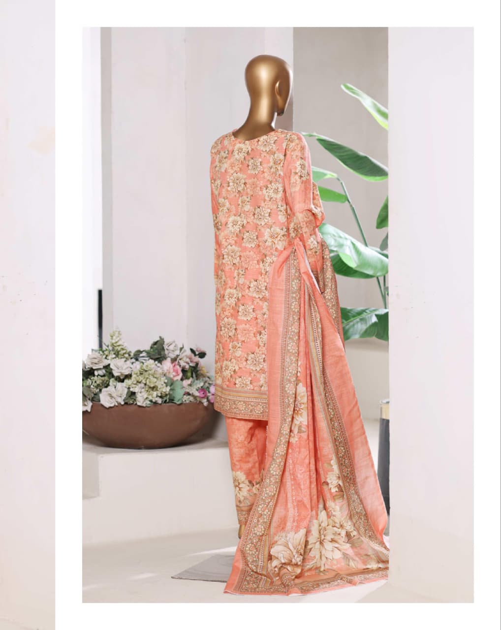 BIN SAEED | Stitch 3 Pc Printed Khaddar With [Flapper Trouser]