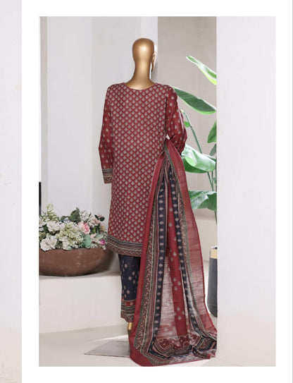 BIN SAEED | Stitch 3 Pc Printed Khaddar With [Flapper Trouser]