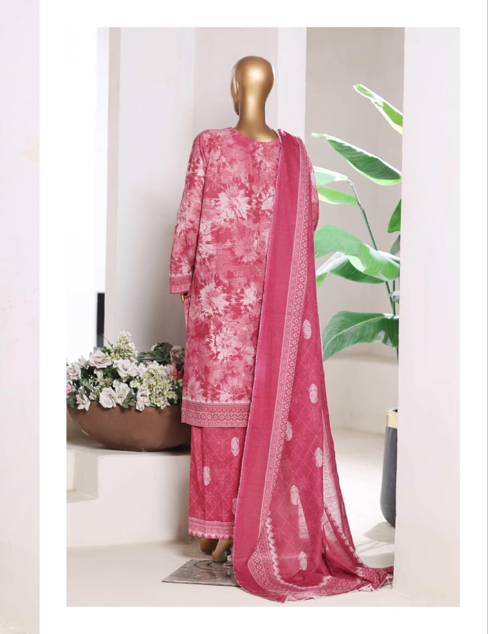 BIN SAEED | Stitch 3 Pc Printed Khaddar With [Flapper Trouser]