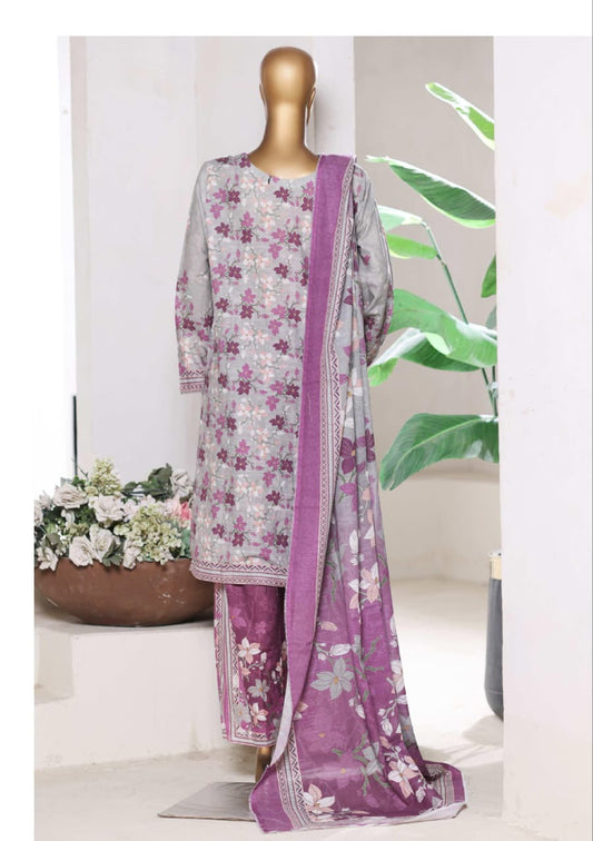 BIN SAEED | Stitch 3 Pc Printed Khaddar With [Flapper Trouser]