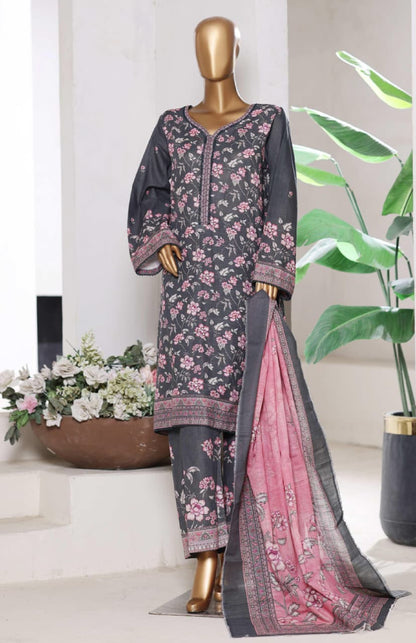 BIN SAEED | Stitch 3 Pc Printed Khaddar With [Flapper Trouser]