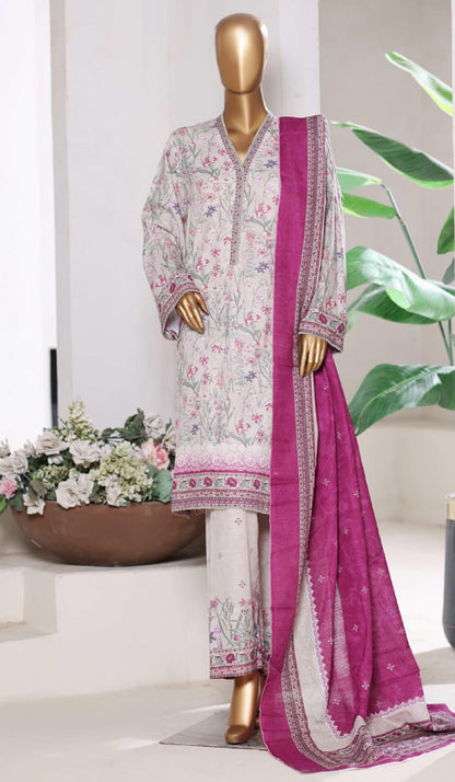 BIN SAEED | Stitch 3 Pc Printed Khaddar With [Flapper Trouser]