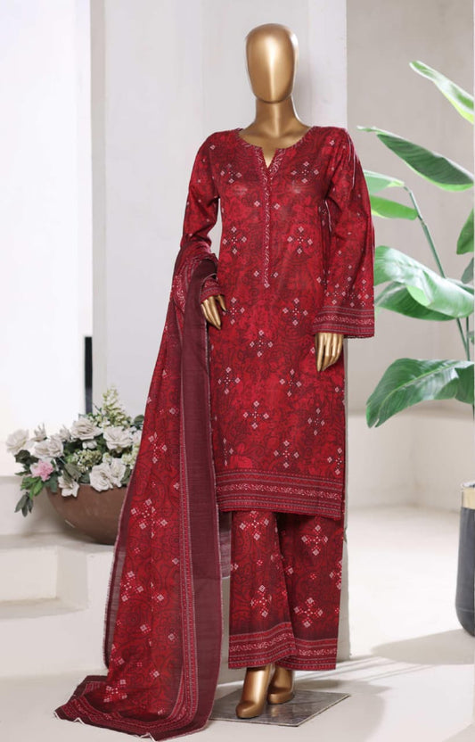 BIN SAEED | Stitch 3 Pc Printed Khaddar With [Flapper Trouser]