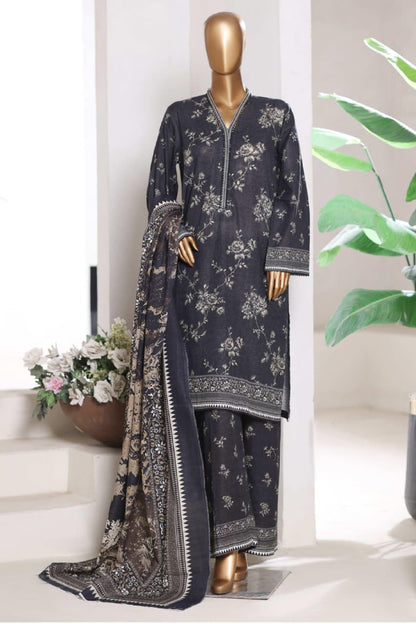 BIN SAEED | Stitch 3 Pc Printed Khaddar With [Flapper Trouser]