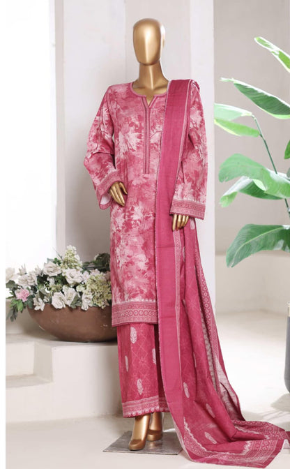 BIN SAEED | Stitch 3 Pc Printed Khaddar With [Flapper Trouser]