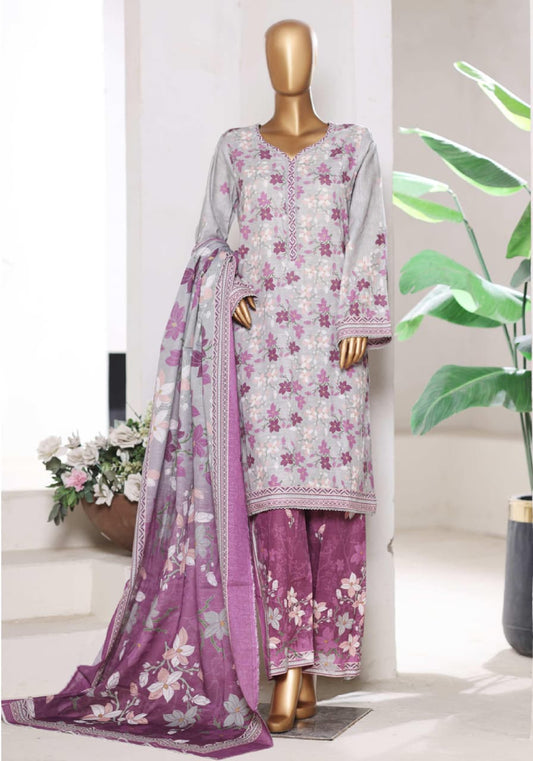 BIN SAEED | Stitch 3 Pc Printed Khaddar With [Flapper Trouser]