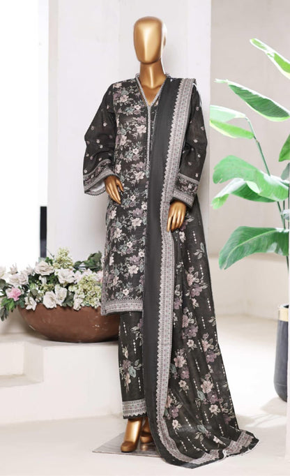 BIN SAEED | Stitch 3 Pc Printed Khaddar With [Flapper Trouser]