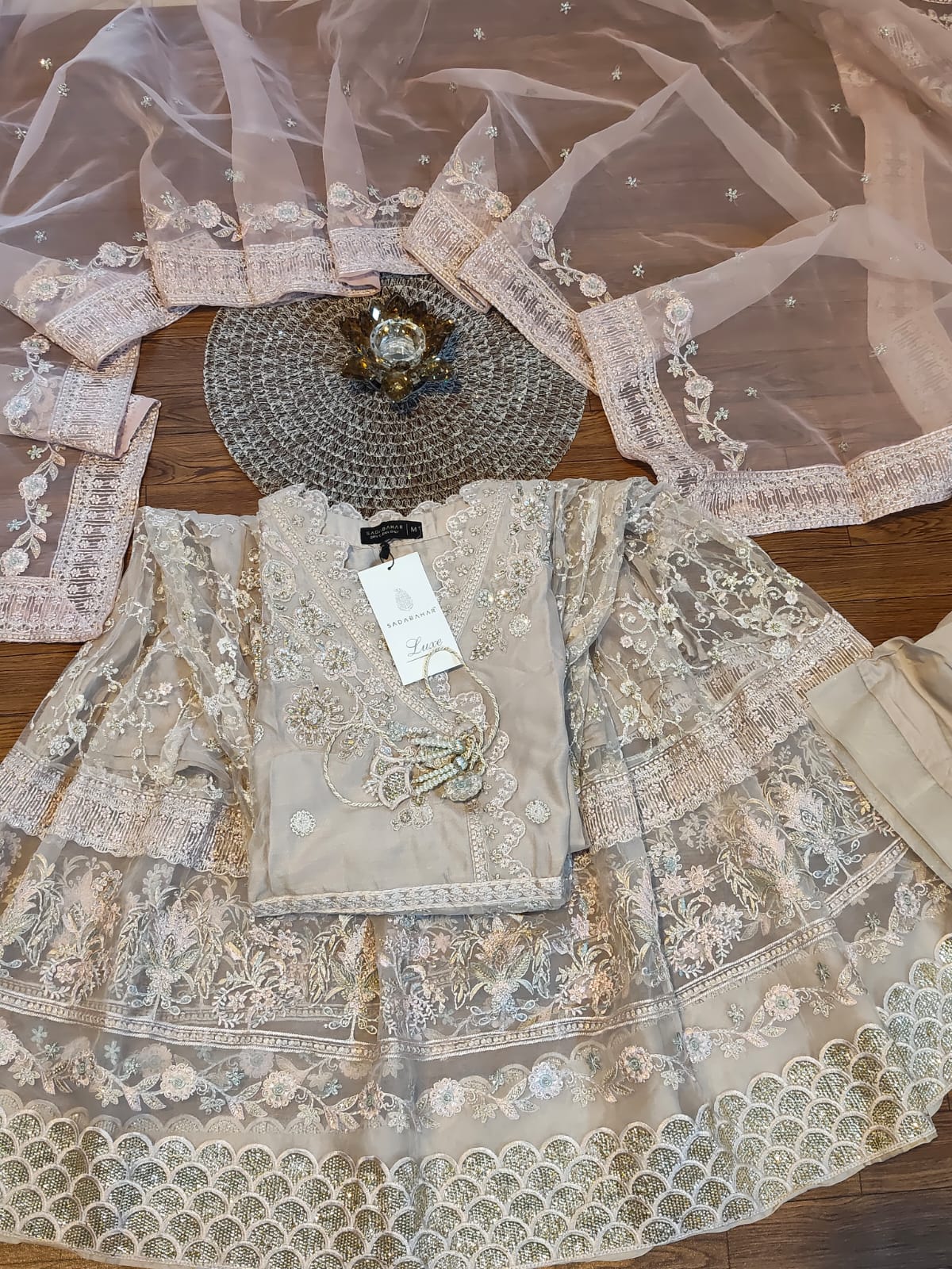 Mahpara by Sadabahar | Embroidered Net Stitched 3 Pc Suit Collection