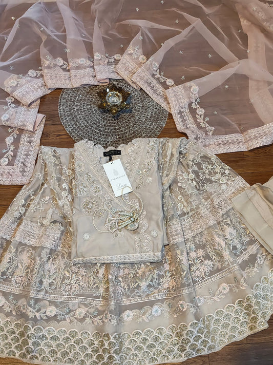 Mahpara by Sadabahar | Embroidered Net Stitched 3 Pc Suit Collection