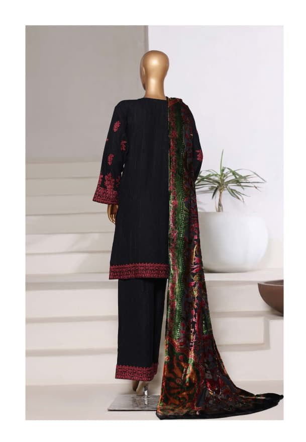 Sadabahar | Luxury Embroidered Dhanak Stitched 3 Pc with Palachi Shawl