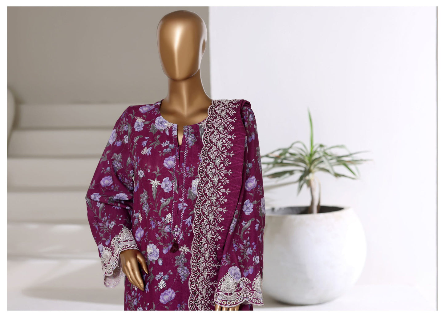 Sada Bahar | Stitch 3 Pc Laser Fusion Chikankari Khaddar Collection