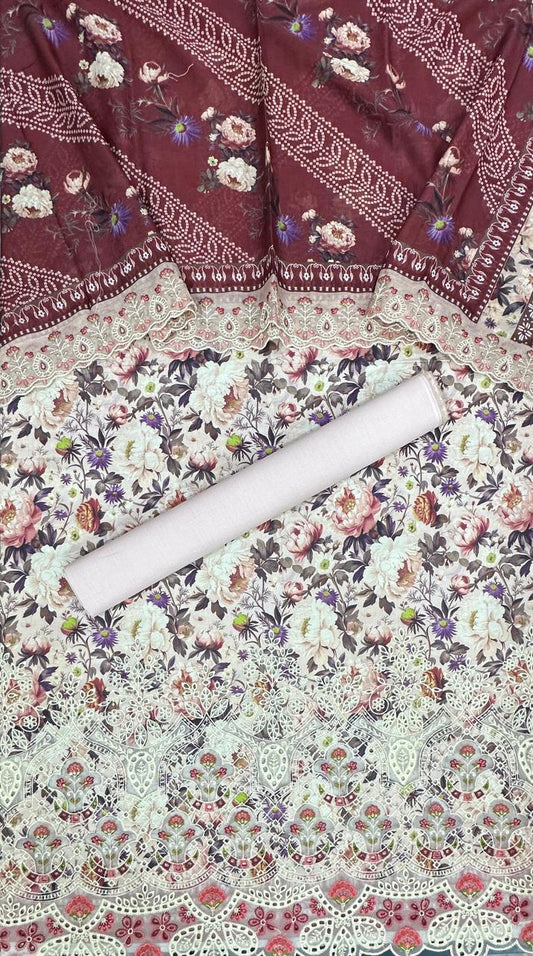 Riwayat | Unstitched 3 PC Embroidered Cotton Collection