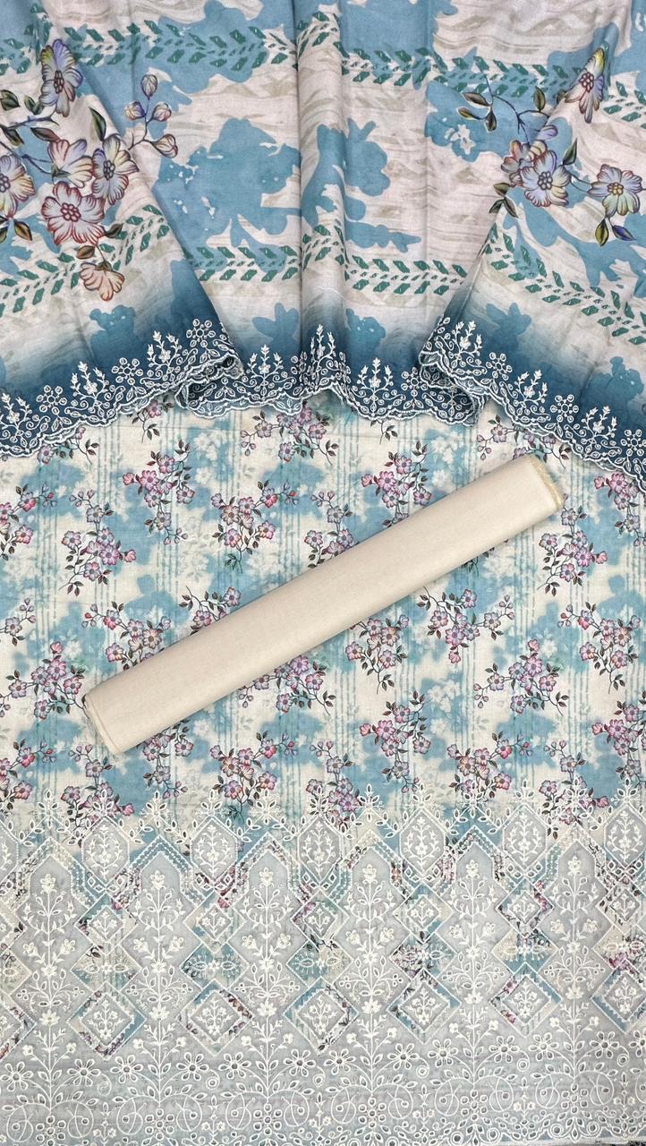 Riwayat | Unstitched 3 PC Embroidered Cotton Collection