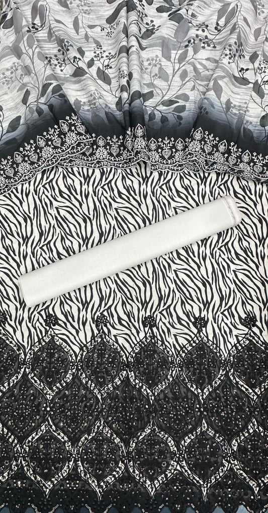 Riwayat | Unstitched 3 PC Embroidered Cotton Collection