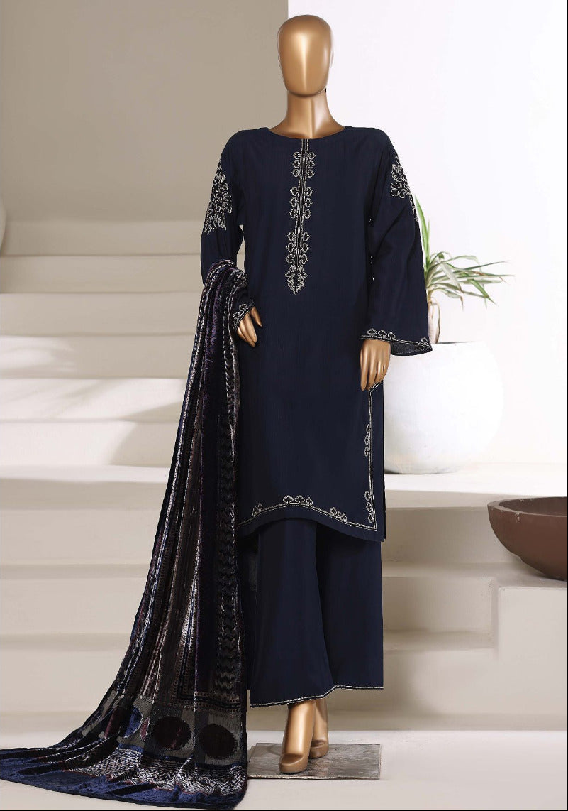Sada Bahar | Stitch 3 Pc Luxury Embroidered Viscose with Palachi Shawl