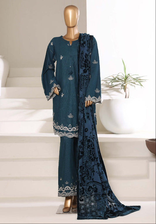 SADABAHAR | Stitched 3PC  Luxury Khaddar Karandi with Palachi Shawl