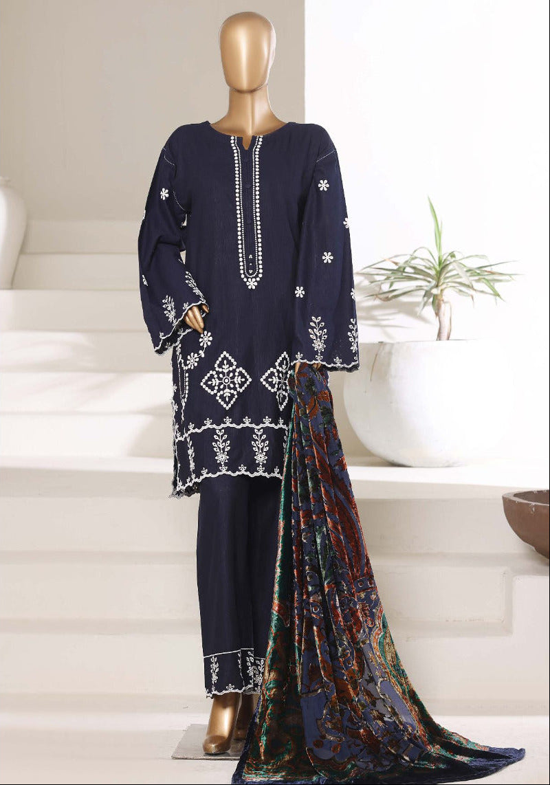 SADABAHAR | Stitched 3PC  Luxury Khaddar Karandi with Palachi Shawl