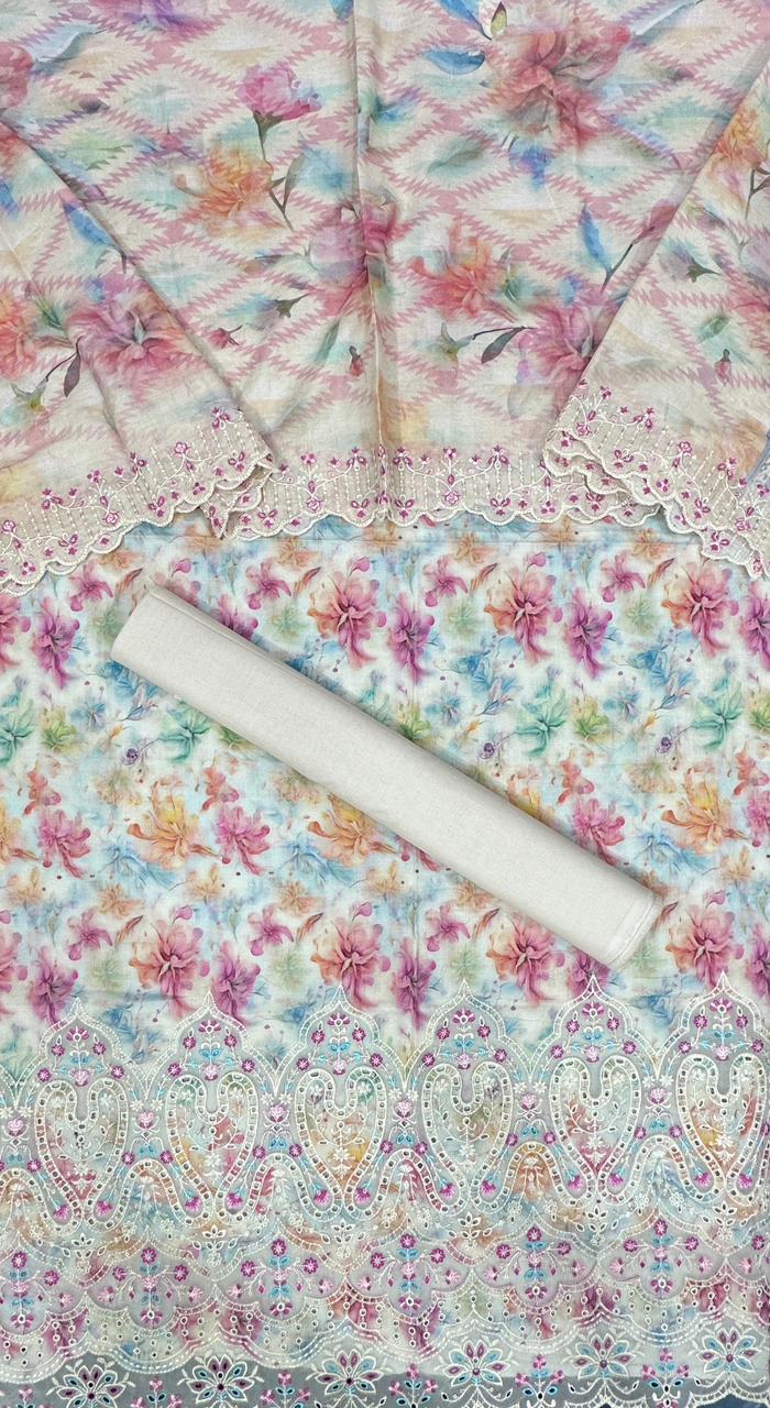 Riwayat | Unstitched 3 PC Embroidered Cotton Collection