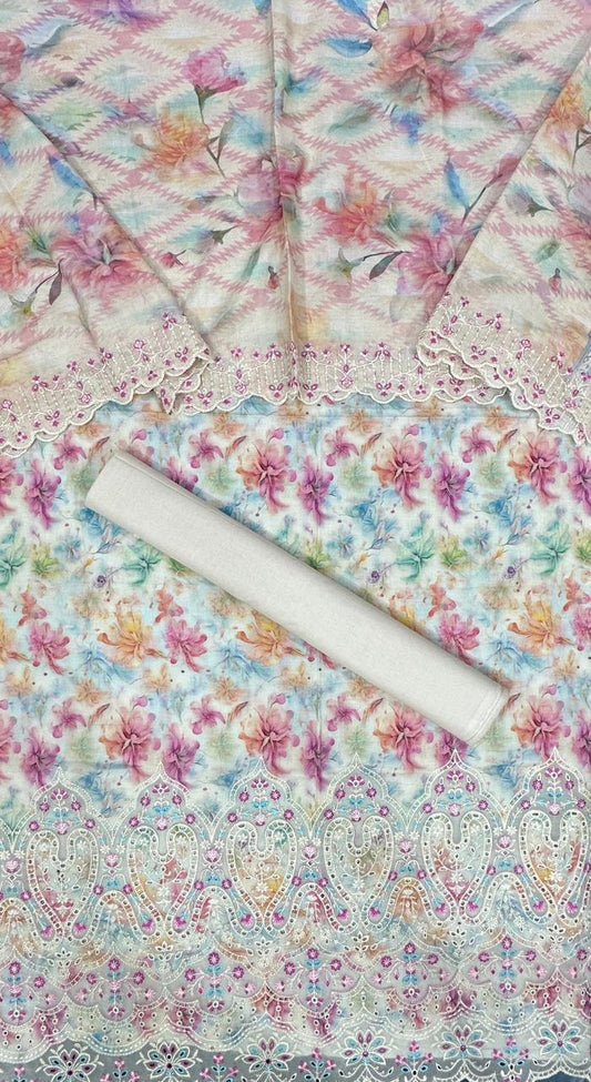 Riwayat | Unstitched 3 PC Embroidered Cotton Collection