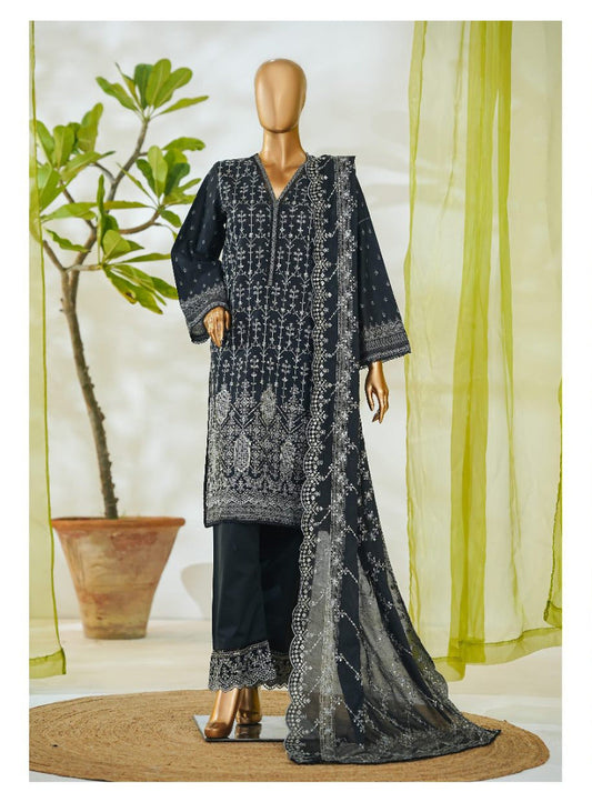 Bin Saeed | Stitch 3 PC White & White Embroidered Lawn Collection