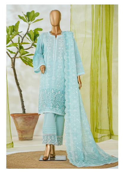 Bin Saeed | Stitch 3 PC White & White Embroidered Lawn Collection