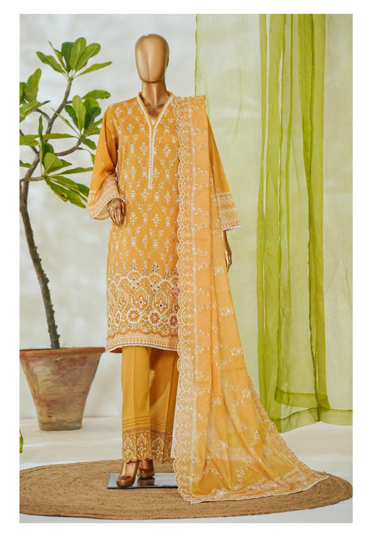 Bin Saeed | Stitch 3 PC White & White Embroidered Lawn Collection