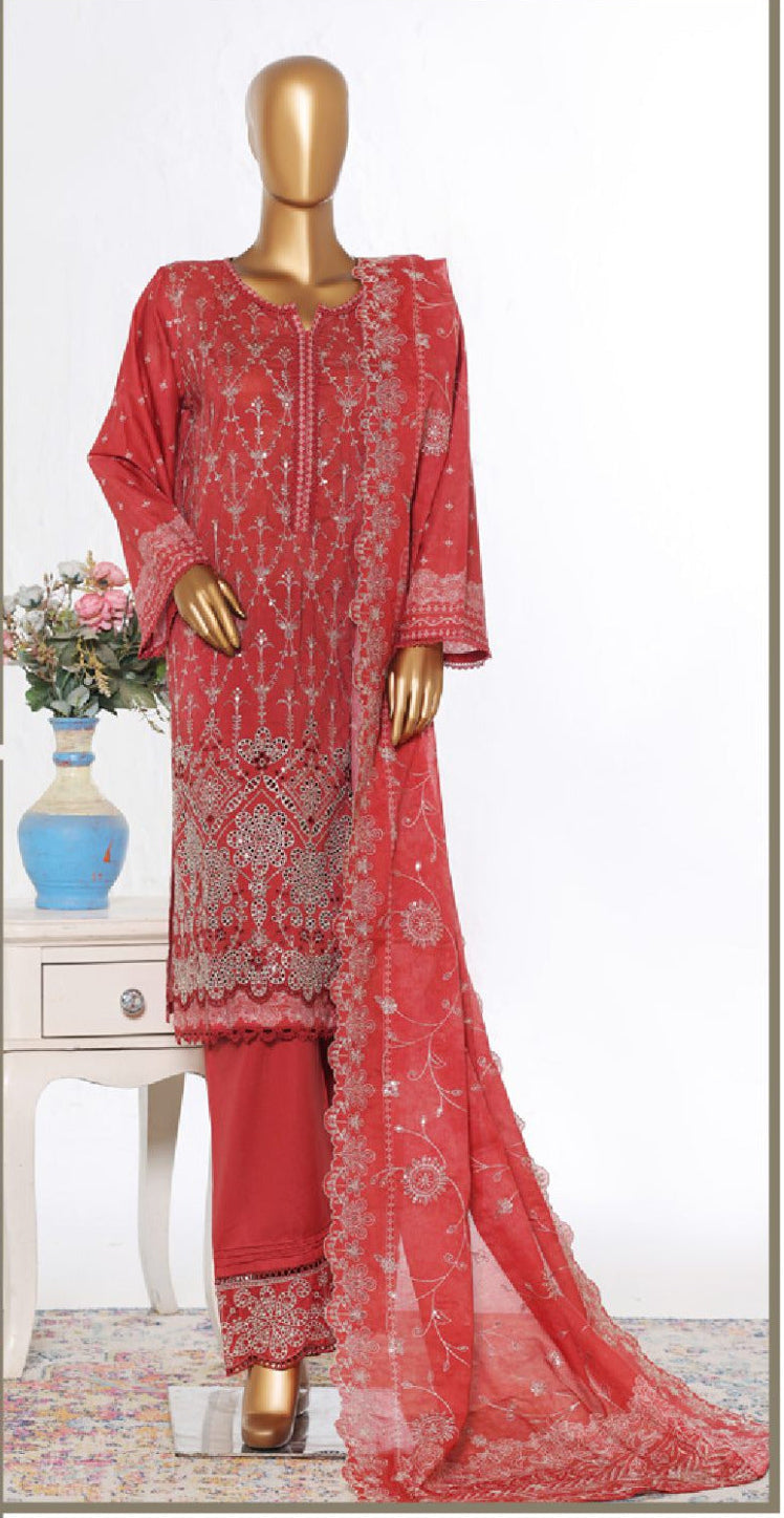 Bin Saeed | Stitch 3 PC White & White Embroidered Lawn Collection