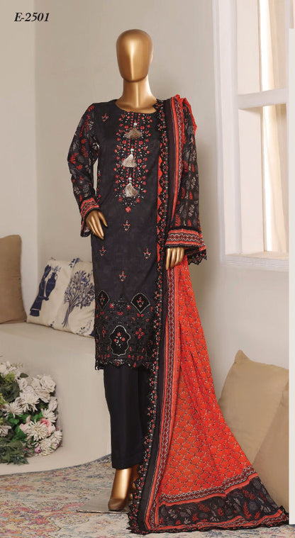 Riwayat | Stitch 3 Pc Premium Embroidered Lawn Collection